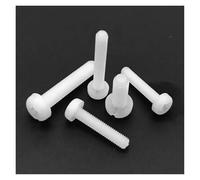 50pcs noir blanc M2 .5 M3 M4 en plastique Nylon hexagone entretoise mâle-femelle Phillips Pan vis à tête ronde boulon(White Screw or Nut,M2.5x10mm)