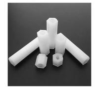 50pcs noir blanc M2 .5 M3 M4 en plastique Nylon hexagone entretoise mâle-femelle Phillips Pan vis à tête ronde boulon(White Female-Female,M4x25mm)