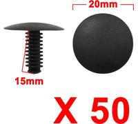50pcs Noir Car Pousser en Plastique Fixation Clips Rivet Bouclier Fit 5mm x 4mm Trou Dia