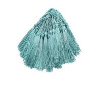 50pcs/Pack 13cm Tassel Silk Fringe Silky Floss Bookmark Tassels Mini for DIY Craft Jewelry Making Souvenir Bookmarks pour Accessoires Bricolage(Lake Blue)