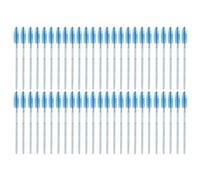 50pcs / pack Pack Disposable Couss Mascara Brosses Prise de fibre de superfine pliable pour les fournitures de maquillage d'extension de cils (Bleu)
