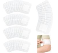50pcs Pansements Adhésifs Stériles, 6x7cm Pansement Stérile Auto-Adhésif avec Tampon Absorbant, S'enlève Sans Douleur, pour Coupures et écorchures