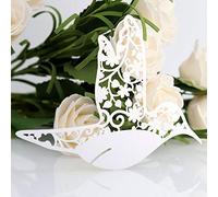 50pcs Petit Oiseau Forme Mariage Nom Marque-Places Tasse Creuse Carte Siège Nom Marque-Places Exquis Nom Marque-Places élégant Nom Marque-Places pour Verre à Vin Décoration de Table(1#)