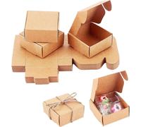50pcs Petite Boîte En Carton,Boîte De Papier Kraft Boîte-Cadeau De Noël Boîtes De Bonbons Pour Noël,Fête,Mariage,Anniversaire,5.5x5.5x2.5cm