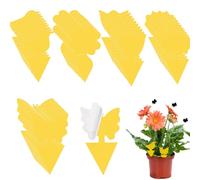 50Pcs Pièges À Insectes, Jaune Double Face Attrape Collant, Pendaison Pièges pour Insecte Volant, 5 Styles de Plantes Anti Mouches Autocollants, Pour Jardin Plante Fleur