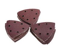 50pcs Ponceuse Triangulaire Ponçage Tampons de Papier de Polissage Ensemble de Papier Abrasif à l'Oxyde d'Aluminium pour l'Enlèvement de Peinture de Rouille Finition de Surface en