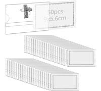 50pcs Porte Badge Horizontal Avec Épingle Et Clip En Pvc Transparent 90mm X 56mm