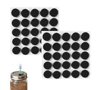 50pcs Ports d’Injection Auto-Guérissants, 2x2x0,5cm Auto-Adhésifs Silicone Moussant Ports d’Inoculation pour Sacs Culture Champignon Couvercles Pots Grain Sac Cultivation Fournitures (Noir)