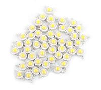 50Pcs Puce LED Haute Puissance, Intensité Super Lumineuse SMD COB Composants De Diode Émetteur De Lumière 1W Éclairage DIY pour Projecteur (Blanc Chaud)