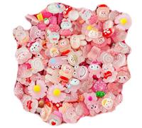 50pcs Résine Mini Ornament Artisanat Accessoires Charmes Slime mignons Ensemble mixte pour la créativité Fait à la main bricolage coiffure Nail Art Miniature Layout scène Micro décoration maison