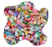 50pcs Résine Mini Ornament Boissons Gâteaux Artisanat Accessoires Slime Charms Ensemble mélangé DIY Miniature Scène Layout Micro Décoration de la maison