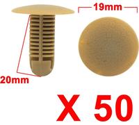 50Pcs Rivet fixation Trou 8mmx8mm Beige Clips retenue porte voiture