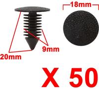 50pcs Rivet plastique Clips poussoir retenue Trou 8.5mm Noir Voiture porte