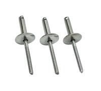 50PCS Rivets Aveugles à Tête Plate, Rivets de 4,8mm à Grande Bride, Rivets Pop en Acier Inoxydable for Extérieur, Marine, Industrie, Travail du Bois, Meubles(4.8X20X16mm)