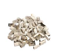 50Pcs RJ45 Cat6 Connector 8Pin 8P8C Shielded Stranded Crimp Modular Connectors Socket Internet Connector