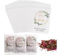 50pcs Sac De Confettis De Mariage 12x7cm Vive Les Mariés Imprimé Petits Sachets En Papier Glassine Sacs À Bonbons Sachet De Fleur De Pétale Avec Ruban De Colle Pour Mariage
