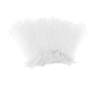 50pcs Sacs de ventilateur à main en organza Rosy Bag de tissu soie Party mariage FAVORS pliant sac à main sac décoratif blanc.