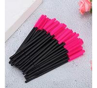 [50pcs Set à Brosses à Cils Jetables - Applicateur de Mascara en Silicone Flexible - Outil de Maquillage Convivial pour les Voyages Usage Professionnel et Domicile violet] (Rose rouge)