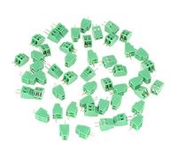 50pcs/set Borne à Vis à Pas De 2,54 Mm à 2 Broches, Connecteur De Bornier à Vis à Montage Sur Circuit Imprimé, Connecteur De Bornier à Vis Universel Pour Circuit Imprimé Vert