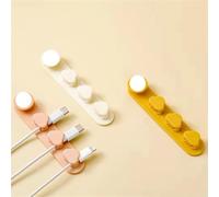 50pcs Silicone Cable Winder Desktop Power Cord Wire Storage Clamp Clips USB Data Management Self-adhesive Earphone Holder pour Câbles