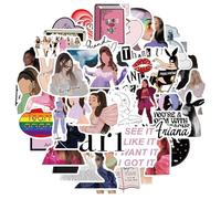 50pcs Singer Stickers Pop Star, Autocollants Vinyle Musical Bagages Ordinateur Portable Téléphone Mobile Bouteille Voiture Mur DIY Waterproof Sticker Fans Gifts Art Picture (A,50 Pcs)