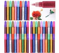 50pcs stylos à colle à paillettes pour enfants, ensemble de stylos à paillettes à colorier pour les arts et l'artisanat, fournitures de papeterie pour enfants