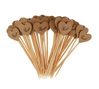 50pcs Topper Décoratif Papier Kraft Love Shabby Chic Décoration Mariage Rustique Vintage 10.5x2.5cm