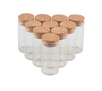 50pcs Transparent Bouteille Tube En Verre Avec Bouchon En liège, capacité De Stockage De 20 ml, diamètre extérieur Du Flacon De Tube à Essai De 30 mm (50, 20ml)