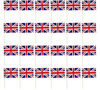 50pcs UK Flag Grande-Bretagne Le Royaume-Uni Cupcake Toppers Picks Mini Stick Cure-dents Drapeaux Cocktail Picks Fruits du désert Picks pour World Country Sports Party Decoration