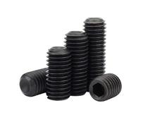 50pcs UNC 2# 4# 5 6# 8# US Coarse 304 Stainless 12.9 Black Steel Hex Hexagon Socket Cup Point Grub Headless Bolt Set Screw(12.9 grade steel,3/8",6-32)