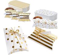 50pcs Vintage Candy Box Pillow Box Paper Candy Box thanks Card Pillow Box Chocolate Box pour fête, mariage, bonbons, anniversaire