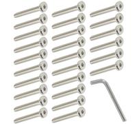 50pcs Vis à Tête Cylindrique à Six Pans M6*30mm Vis de Lit Boulons Meubles Tete Plate Filetage Partiel pour Meubles Berceaux Lits et Chaises (M6*30)