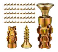 50pcs Vis Réparation Charnières et 50pcs Chevilles d'Expansion, Kit Vis d'Expansion Courtes Qualité Supérieure pour Portes de Placard Convient Bois Béton Carrelage et Plus Encore