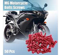 50pcs vis six pans creux M6x30mm rouge moto fixation boulon hexagonale