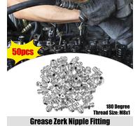 50pcs Voiture Graisse Mamelon Raccord Droit 180 Degré Galvanisé Acier M8x1.0