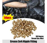 50pcs Voiture Graisse Mamelon Raccord Droit 180 Degré Ongle Laiton M6x1.0