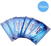 50Pcs Wipes Clean dents chiffon outil de nettoyage des dents pour le nettoyage oral en profondeur