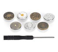 50PCS Zinc Alloy Jeans Buttons Kit, Adjustable Waistline Tool, No Sewing Replacement for Pants Jackets Backpacks