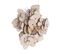 50Pièce Lot de tranches forme de cœur avec boucles plaque à suspendre pour calendrier d anniversaire décoration de la maison Burlywood