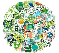 50PSC Autocollants verts, ensemble d'autocollants positifs pour la Journée de la Terre pour téléphones portables, skateboard, téléphones portables, autocollants botaniques