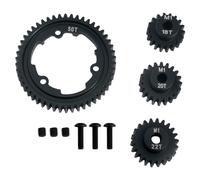 50T 1 Mod Engrenage droit en acier trempé avec pignon moteur 18T + 20T + 22T pour Traxxas 1/5 X-Maxx 1/7 XO-1 1/10 Maxx 1/10 E-REVO 2.0 VXL, remplace 6447 (50T)