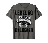 50th Birthday Anniversary 50 Years Gamers Niveau 50 débloqué T-Shirt