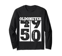 50th Birthday Gifts Oldometer 49-50 Men Women Funny Vintage Manche Longue