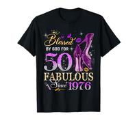 50th Birthday Queen Blessed by God 50 Fabulous Since 1976 T-Shirt