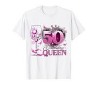 50th Birthday Queen Pink Wine 50 Years Old Women Girls T-Shirt
