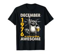 50th Birthday Raccoon December 1976 Vintage 50 Years Old T-Shirt