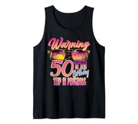 50th Birthday Trip Vacation 50 Year Old Cruise Warning Retro Débardeur