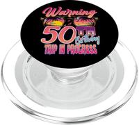 50th Birthday Trip Vacation 50 Year Old Cruise Warning Retro PopSockets PopGrip pour MagSafe