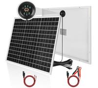 【50W 18V Panneau Solaire Kit】DERUXI 50W 18V Chargeur Solaire Set: 50W Mono Panneaux Solaires Intégrant Régulateur de Charge PWM+2 Paires de SAE Câble,Charge PV Kit pour Batteries GEL, AGM, Lithium 12V