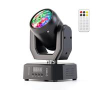 50W Mini Lyre LED avec télécommande&Gobos RGW Tête Mobile DMX 9CH Jeux de Lumiere Disco Projecteur pour Fêtes, Clubs, Bars, Pubs et soirées